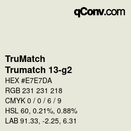 Farbcode: TruMatch - Trumatch 13-g2 | qconv.com