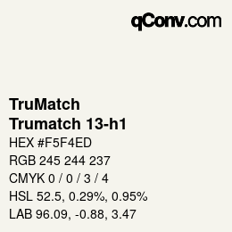 Farbcode: TruMatch - Trumatch 13-h1 | qconv.com