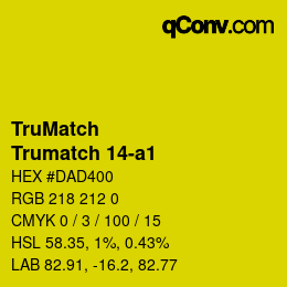 Code couleur: TruMatch - Trumatch 14-a1 | qconv.com