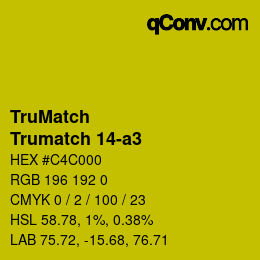 Code couleur: TruMatch - Trumatch 14-a3 | qconv.com