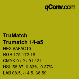 Code couleur: TruMatch - Trumatch 14-a5 | qconv.com