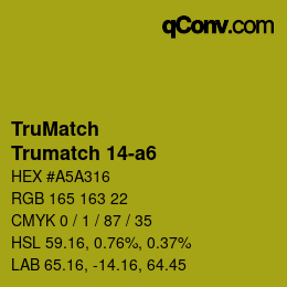 Code couleur: TruMatch - Trumatch 14-a6 | qconv.com