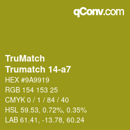 Code couleur: TruMatch - Trumatch 14-a7 | qconv.com