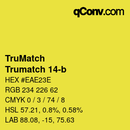 Color code: TruMatch - Trumatch 14-b | qconv.com