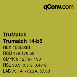 Code couleur: TruMatch - Trumatch 14-b5 | qconv.com