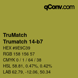 Code couleur: TruMatch - Trumatch 14-b7 | qconv.com