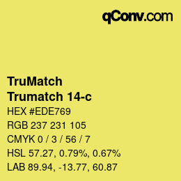 Color code: TruMatch - Trumatch 14-c | qconv.com