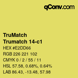 Color code: TruMatch - Trumatch 14-c1 | qconv.com