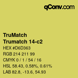 Color code: TruMatch - Trumatch 14-c2 | qconv.com