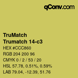 Color code: TruMatch - Trumatch 14-c3 | qconv.com