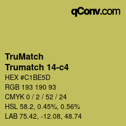Code couleur: TruMatch - Trumatch 14-c4 | qconv.com