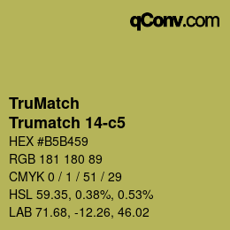 Code couleur: TruMatch - Trumatch 14-c5 | qconv.com
