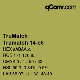 Code couleur: TruMatch - Trumatch 14-c6 | qconv.com
