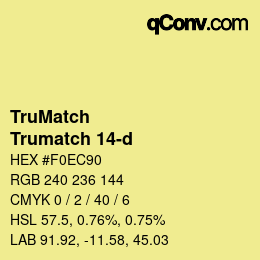 Color code: TruMatch - Trumatch 14-d | qconv.com