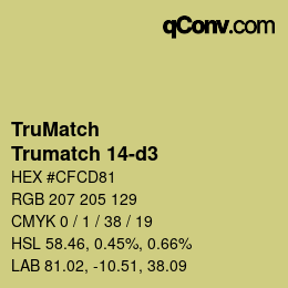 Code couleur: TruMatch - Trumatch 14-d3 | qconv.com