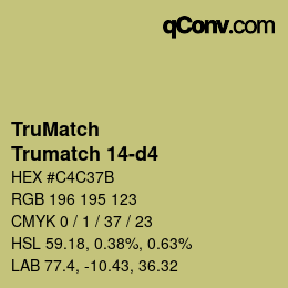 Color code: TruMatch - Trumatch 14-d4 | qconv.com