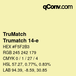 Code couleur: TruMatch - Trumatch 14-e | qconv.com