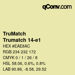 Código de color: TruMatch - Trumatch 14-e1 | qconv.com