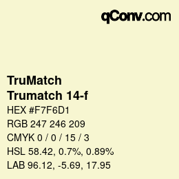 Código de color: TruMatch - Trumatch 14-f | qconv.com