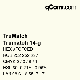 Farbcode: TruMatch - Trumatch 14-g | qconv.com