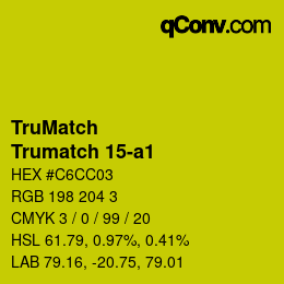 Code couleur: TruMatch - Trumatch 15-a1 | qconv.com