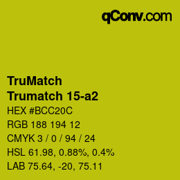 Code couleur: TruMatch - Trumatch 15-a2 | qconv.com