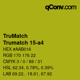 Code couleur: TruMatch - Trumatch 15-a4 | qconv.com