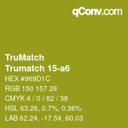 Color code: TruMatch - Trumatch 15-a6 | qconv.com