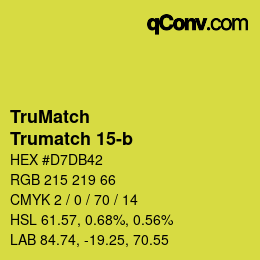 Code couleur: TruMatch - Trumatch 15-b | qconv.com