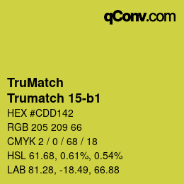 Color code: TruMatch - Trumatch 15-b1 | qconv.com