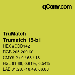 Code couleur: TruMatch - Trumatch 15-b1 | qconv.com