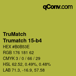 Color code: TruMatch - Trumatch 15-b4 | qconv.com