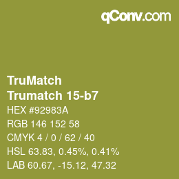 Color code: TruMatch - Trumatch 15-b7 | qconv.com