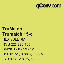 Code couleur: TruMatch - Trumatch 15-c | qconv.com