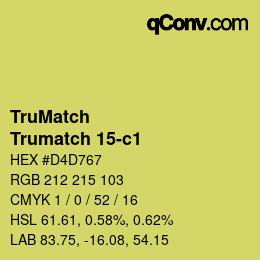Código de color: TruMatch - Trumatch 15-c1 | qconv.com