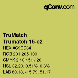 Code couleur: TruMatch - Trumatch 15-c2 | qconv.com