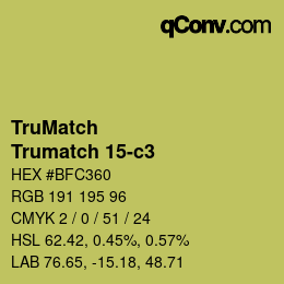 Color code: TruMatch - Trumatch 15-c3 | qconv.com