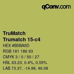 Code couleur: TruMatch - Trumatch 15-c4 | qconv.com