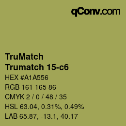 Color code: TruMatch - Trumatch 15-c6 | qconv.com