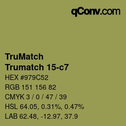 Color code: TruMatch - Trumatch 15-c7 | qconv.com