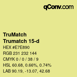 Código de color: TruMatch - Trumatch 15-d | qconv.com