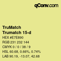 カラーコード: TruMatch - Trumatch 15-d | qconv.com