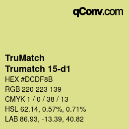 Color code: TruMatch - Trumatch 15-d1 | qconv.com