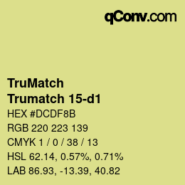 Código de color: TruMatch - Trumatch 15-d1 | qconv.com