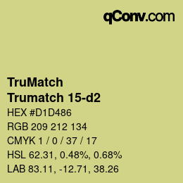 Código de color: TruMatch - Trumatch 15-d2 | qconv.com