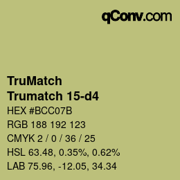 Code couleur: TruMatch - Trumatch 15-d4 | qconv.com