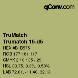 Color code: TruMatch - Trumatch 15-d5 | qconv.com