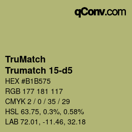 Code couleur: TruMatch - Trumatch 15-d5 | qconv.com