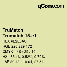Código de color: TruMatch - Trumatch 15-e1 | qconv.com