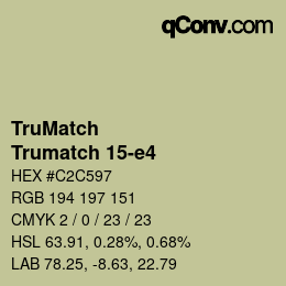 Color code: TruMatch - Trumatch 15-e4 | qconv.com